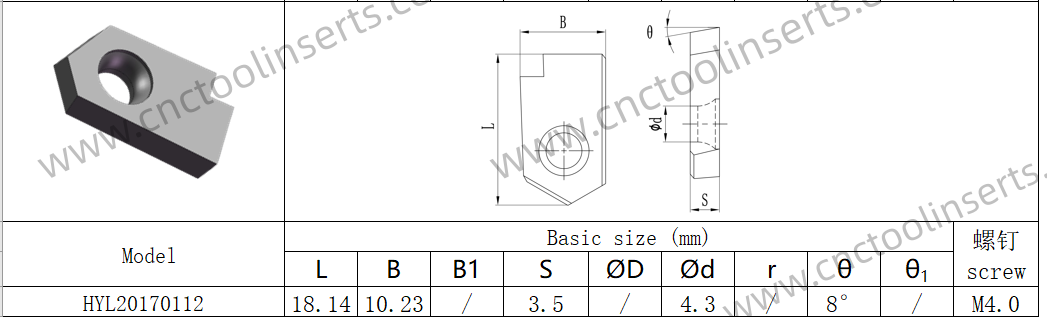 Grooving CNC insert, HYL20170112, machine tool insert, made of cemented carbide, factory - direct sale