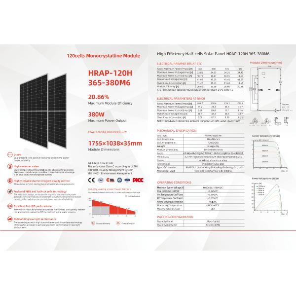 CCSN Solar Panel Installation With 120 Cells Monocrystalline Module