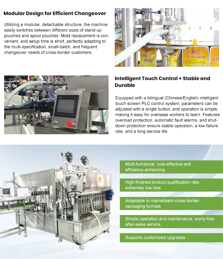 Automatic Liquid Premade Bag Packaging Machine Detergent Laundry Doypack Spout Pouch Filling Capping Machine