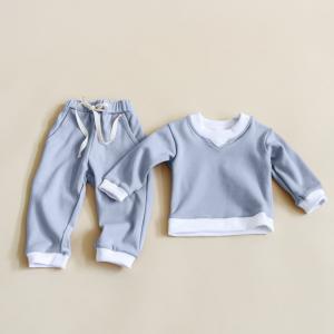 China Neutral Kids Fleece Sweatshirt Set Printed Loungewear Sweatpants 2 PCS Pullover Sweat Shirt on sale