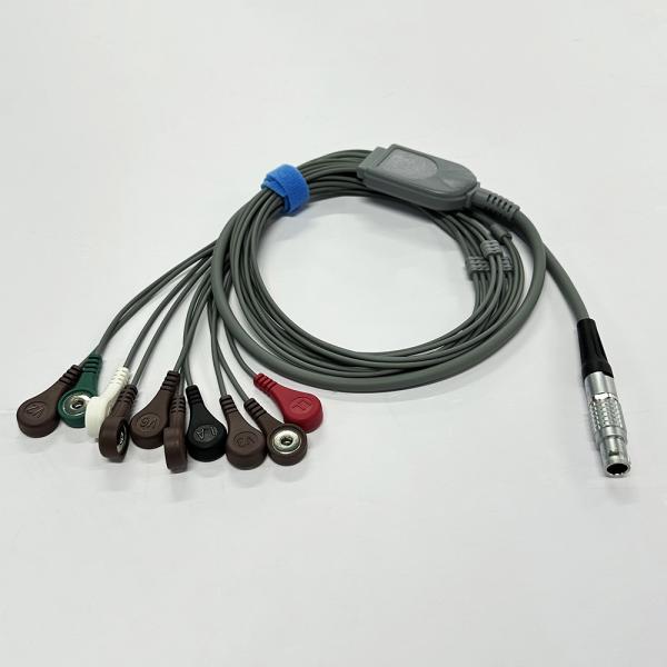 Compatible Landcom 10-lead Recorder ECG Holter Cable snap,10pin connector