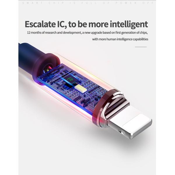 Auto Cut Off Nylon Quick Charging Cable Smart Disconnect Intelligent USB Date Cable