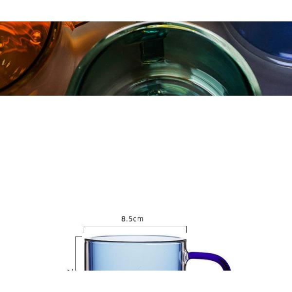 Double layer high borosilicate color glass creative coffee thermos mug Nordic fashion heat insulation mug