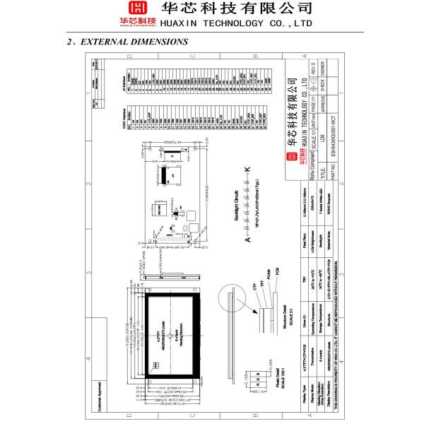 4.3 Inch TFT LCD Display Module, With PCBA and Touch Panel, 16-Bit 8080 Interface 480X272 Resolution