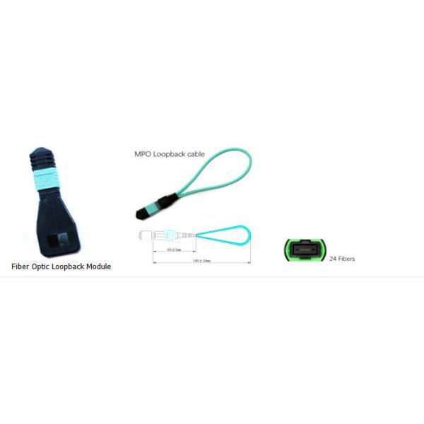 24 Fibers MPO OM3 Fiber Optic Loopback Module for 40/100G Network Testing