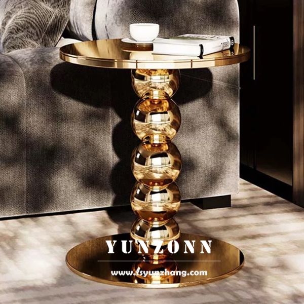Customizable Modern Gold Metal Sphere Design Side Table Coffee Table & Console Table for Living Room or Bedroom