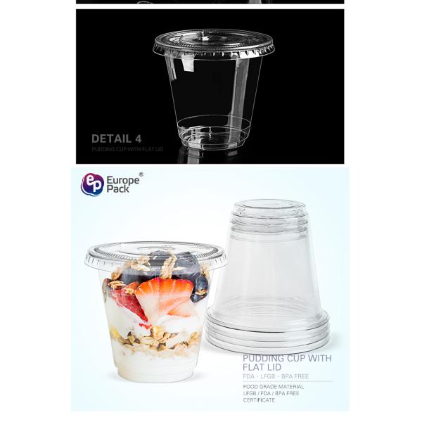 New products disposable PET 150ml clear smoothie cup with flat lid