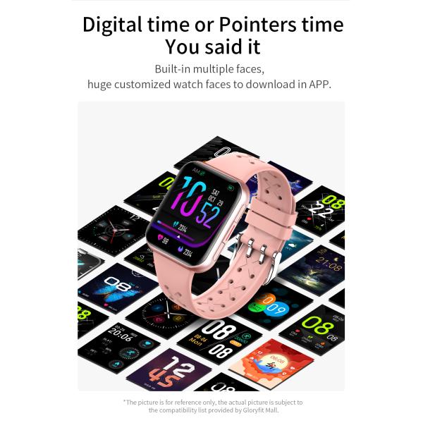 Touch Screen Bluetooth Smart Watch Wristwatch Square Alloy Case PVD Black