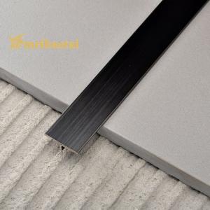 China ISO Stainless Steel Tile Trim 8mm , Black PVC Brushed Stainless Tile Trim on sale