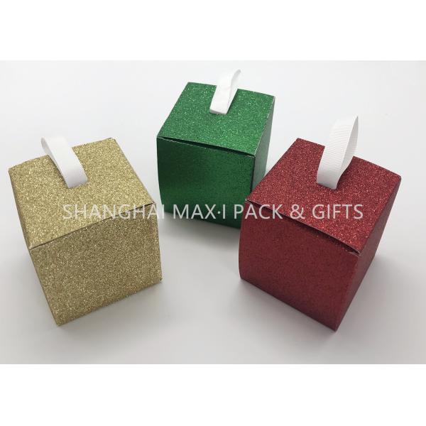 Red Silver Gold Xmas Gift Boxes Tiny / Huge Decorative Hanging String Included