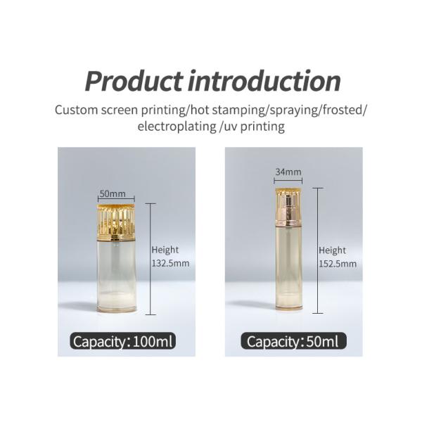 50ml 100ml 120ml Airless Bottles Cosmetic Sunscreen Pump Bottle Replaceable