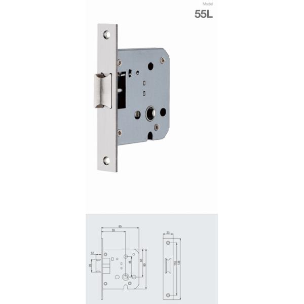 PB Finish Spring Latch Mortise Door Lock Anti Smashing