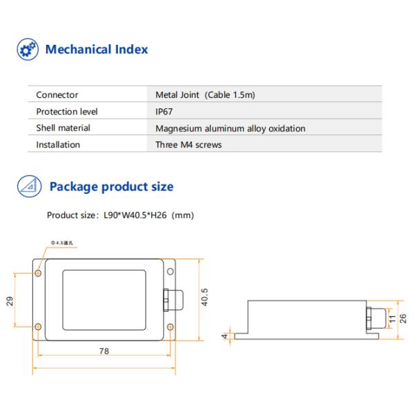 BWL320 Voltage Output Dual-Axis Inclinometer Tiltmeter 0-5V/ 0-10V Optional