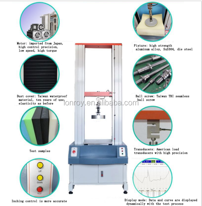 ASTM D3574 ISO 2439 Foam Testing Machine Foam Hardness Compression Tester Tensile Testing Machine Universal Tensile Test