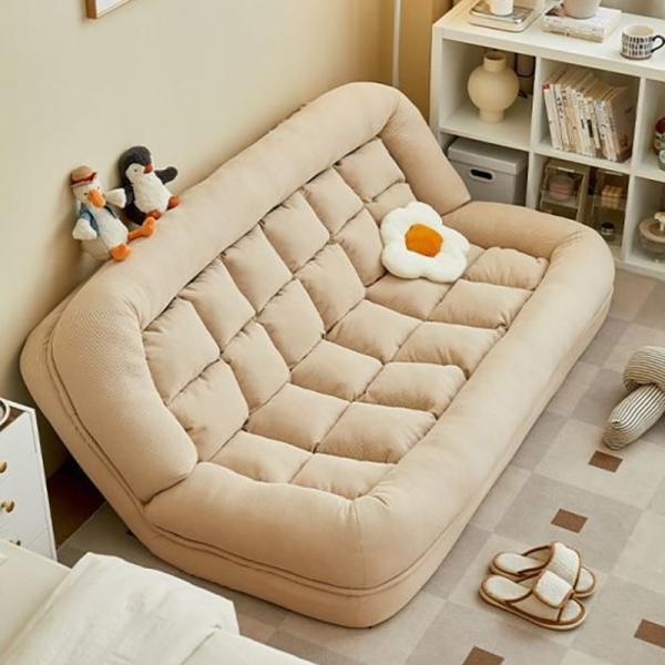 Apartment Lazy Sofa Lying Down Bed with Adjustable Backrest Double Loveseat Small Rental Room Seaters Human Dog