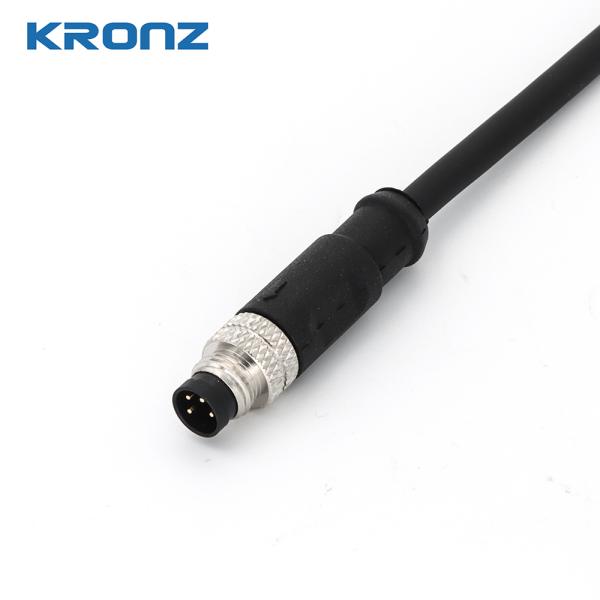 M8 Male 3-Pin A-Coded Shielded Connector Pre-Assembled PVC Cable