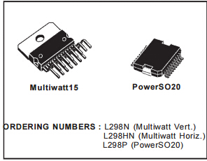Common Integrated Circuits L298N Circuit Dual Full Bridge Driver