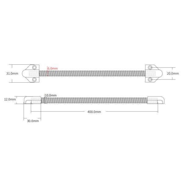 201 door loop 400mm Long Tube Armored Door Loop For Security 6mm Diameter