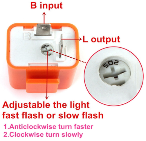 ABS Cover 2 Pin Speed Adjustable Motorcycle Led Flasher Relay