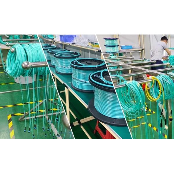 MTP 12 Core OM4 MM Fiber Optic Trunk Cable For Data Center Cabling