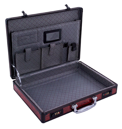 Customized Molded Aluminum Notebook Case , Metal Laptop Carrying Case With Pocket