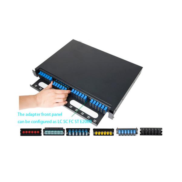 19 Inch Rack Mount Fiber Optic Patch Panel with Drawer Structure for FTTH FTTB FTTX Network