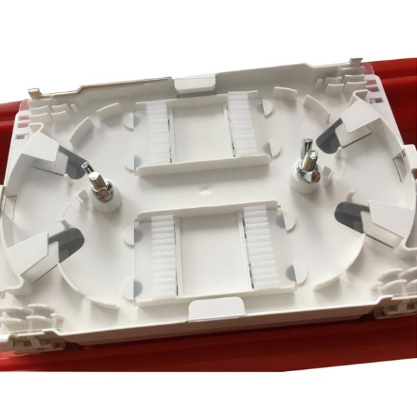 24 Cores Red Fiber Optic Splice Case / Inline Type Fiber Optic Splicing Joint Box