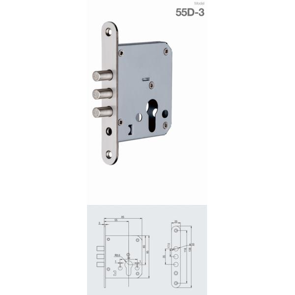 PB Finish Spring Latch Mortise Door Lock Anti Smashing