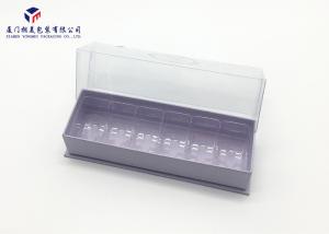 Macaroon Custom Plastic Box Packaging Rectangle PET Cover / Hard Paper Base