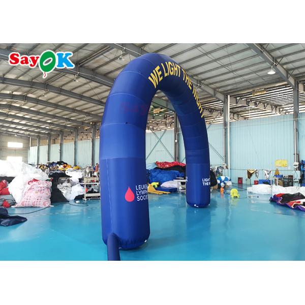 6x0.9x4.5m Blue Semicircle Inflatable Arch With Printed Pattern