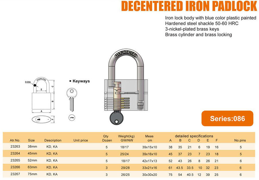 DECENTERED IRON PADLOCK