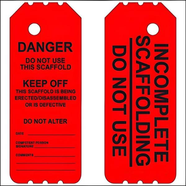 Plastic Safety Tag Polyester Waterproof Durable Lockout Scaffolding Tag