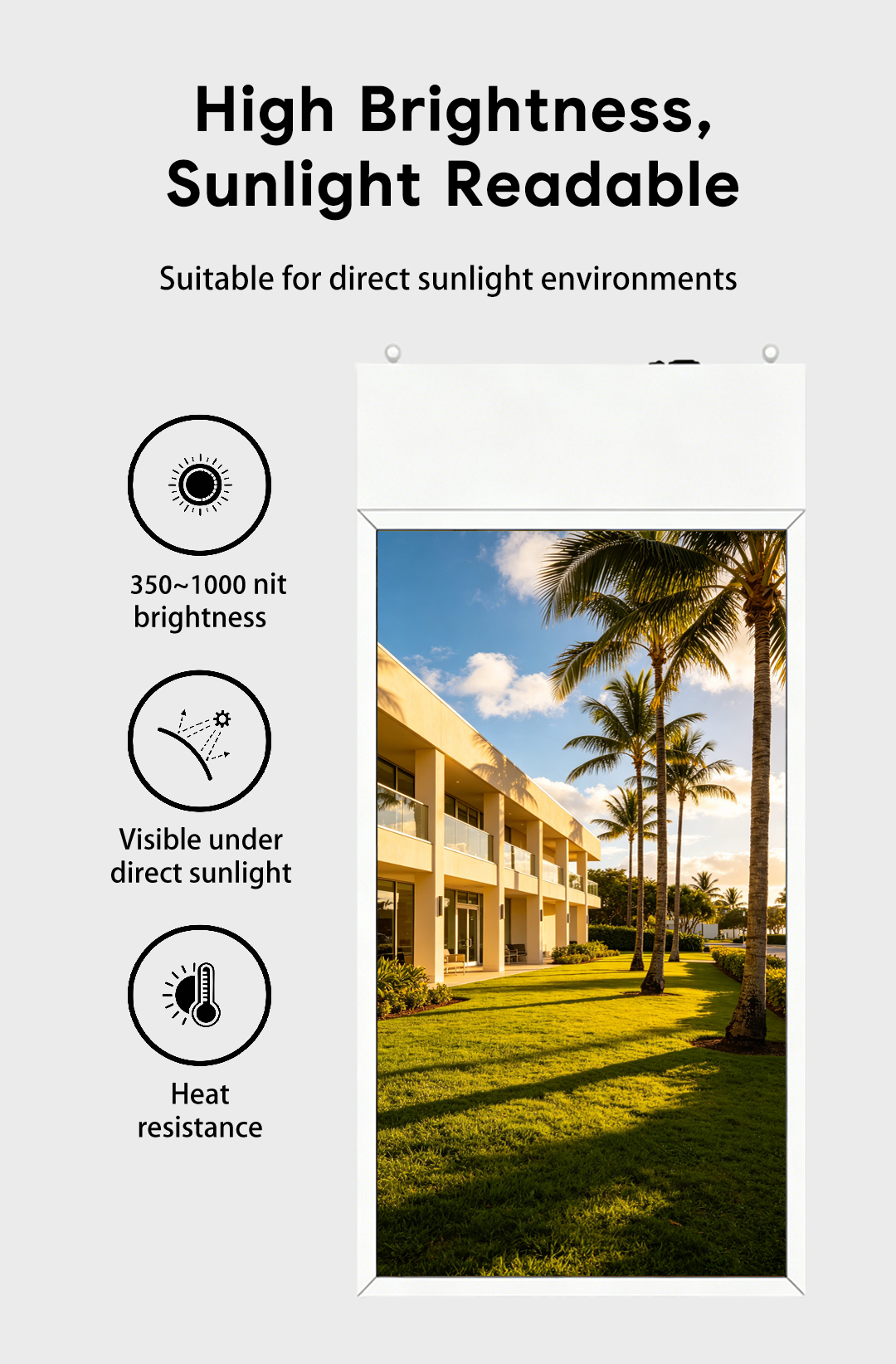 Ceiling Mount Double Sided Advertising Display RK3288 Android Digital Signage Sunlight Readable Hanging Window Screen