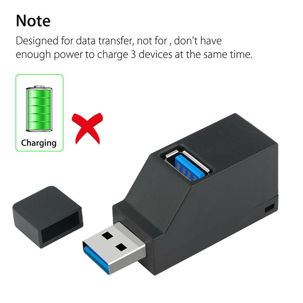 Portable Mini 3 Port Data Transfer USB 3.0 Splitter Hub