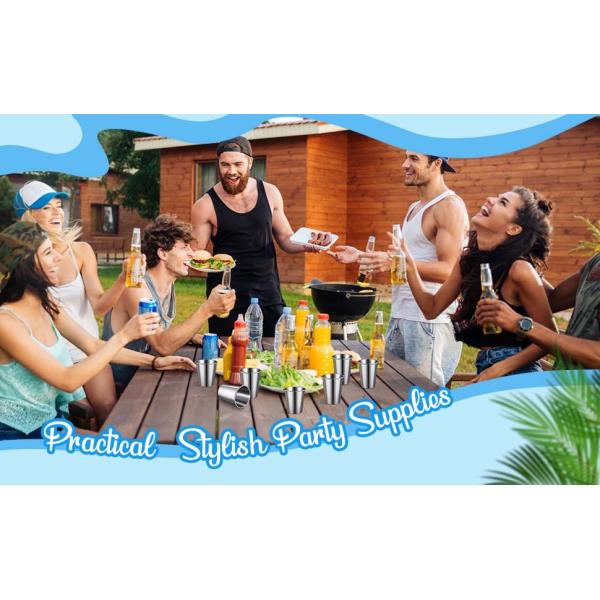 16 Pack Cylindrical Custom Stainless Steel Cups Shatterproof