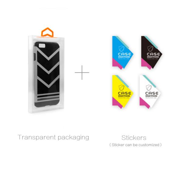 Transparent PET Packaging Box With Printed Sticker For Phone Case With Plastic Hook