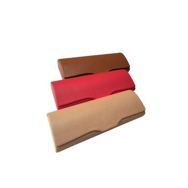 Red Leather Handmade Optical Glasses Case Customized Color Eyewear Box