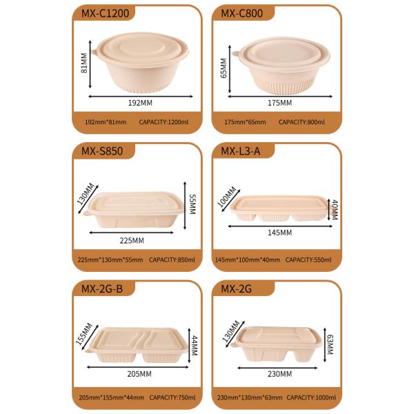 Food Grade Compostable Biodegradable Custom Packaging Biodegradable Salad Containers