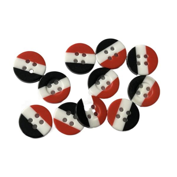 Plastic Three Combo Buttons 11/16" For Sewing Shirt Blouses