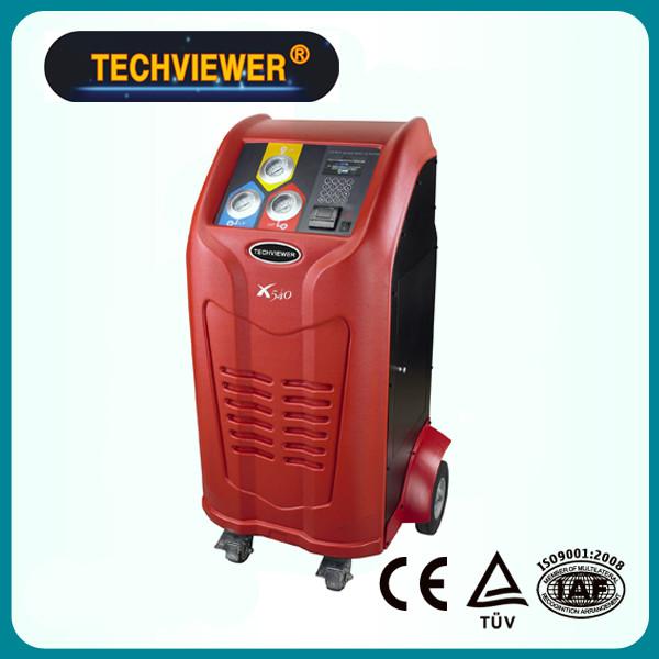 Automotive refrigerant recovery machine refrigerant handle system