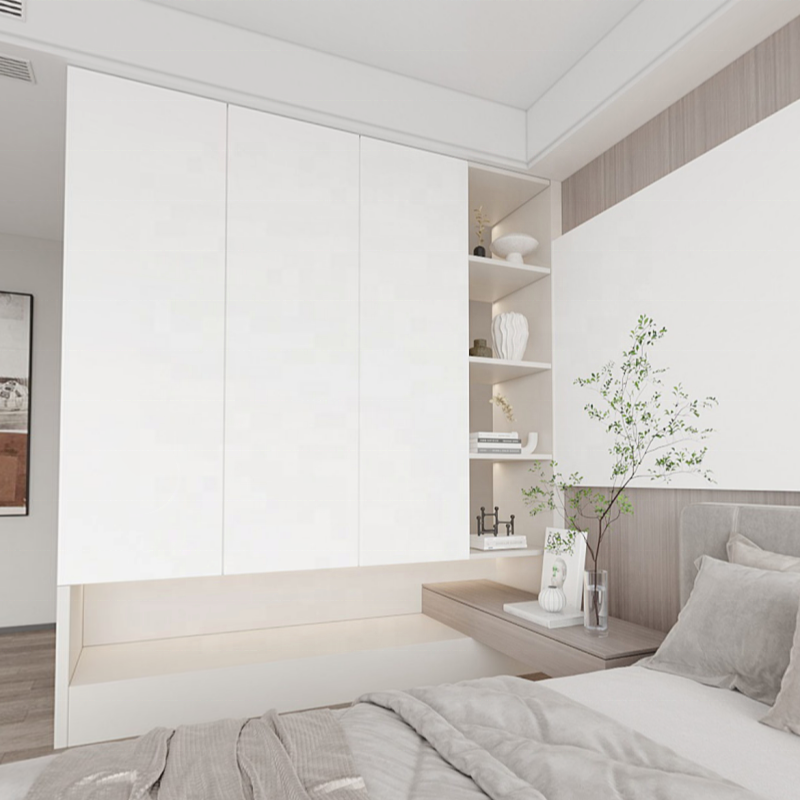 Luxury Modern Solid Wood Custom Bedroom Wardrobe with Wall Mount Installation and Custom Color Options