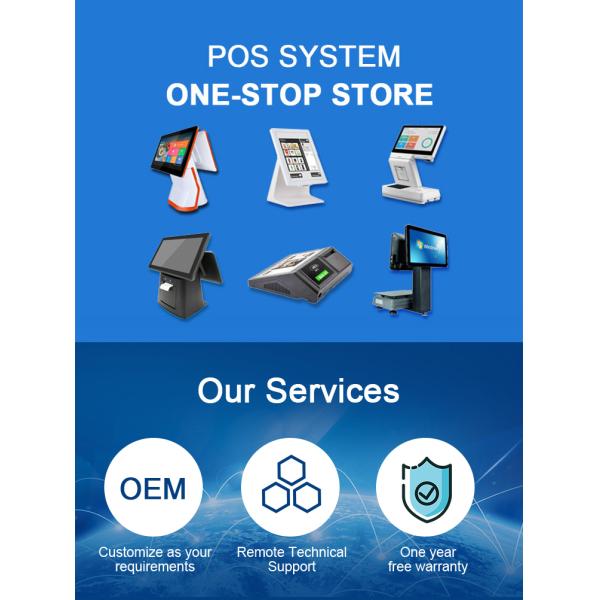 Android and Windows Compatible 15 Inch POS Terminal with 10 Points Capactive Touch