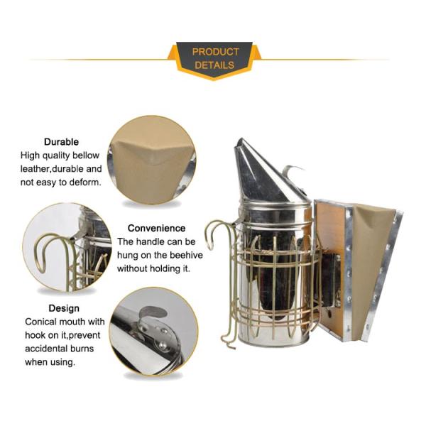 19.3*10cm Barrel Galvanized Leatheroid Electric Bee Smoker