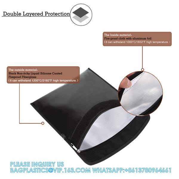 Fireproof Bag Document Waterproof File Bag Storage Bag 2100 Fahrenheit Fire Resistant Envelope Pouch For Money