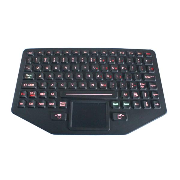 Rubber Waterproof Rugged Silicone Keyboard With Touchpad IP65 Dynamic