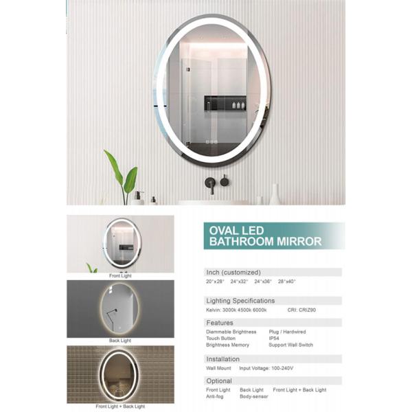Smart Speaker Bathroom Hotel Full Shower Led Lighted Mirror Wall Hanging Rectangle