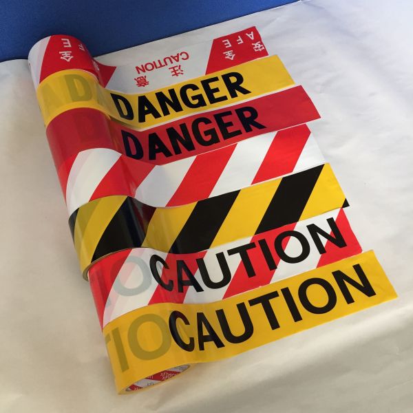 Custom Printed Logo Danger Tape PE Roll Non-adhesive Barricade Tape