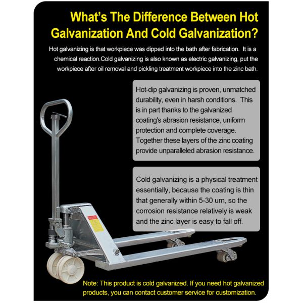 SINOLIFT Load 2500kg Maximum outer width 520mm NPG Hand Galvanized Pallet Truck