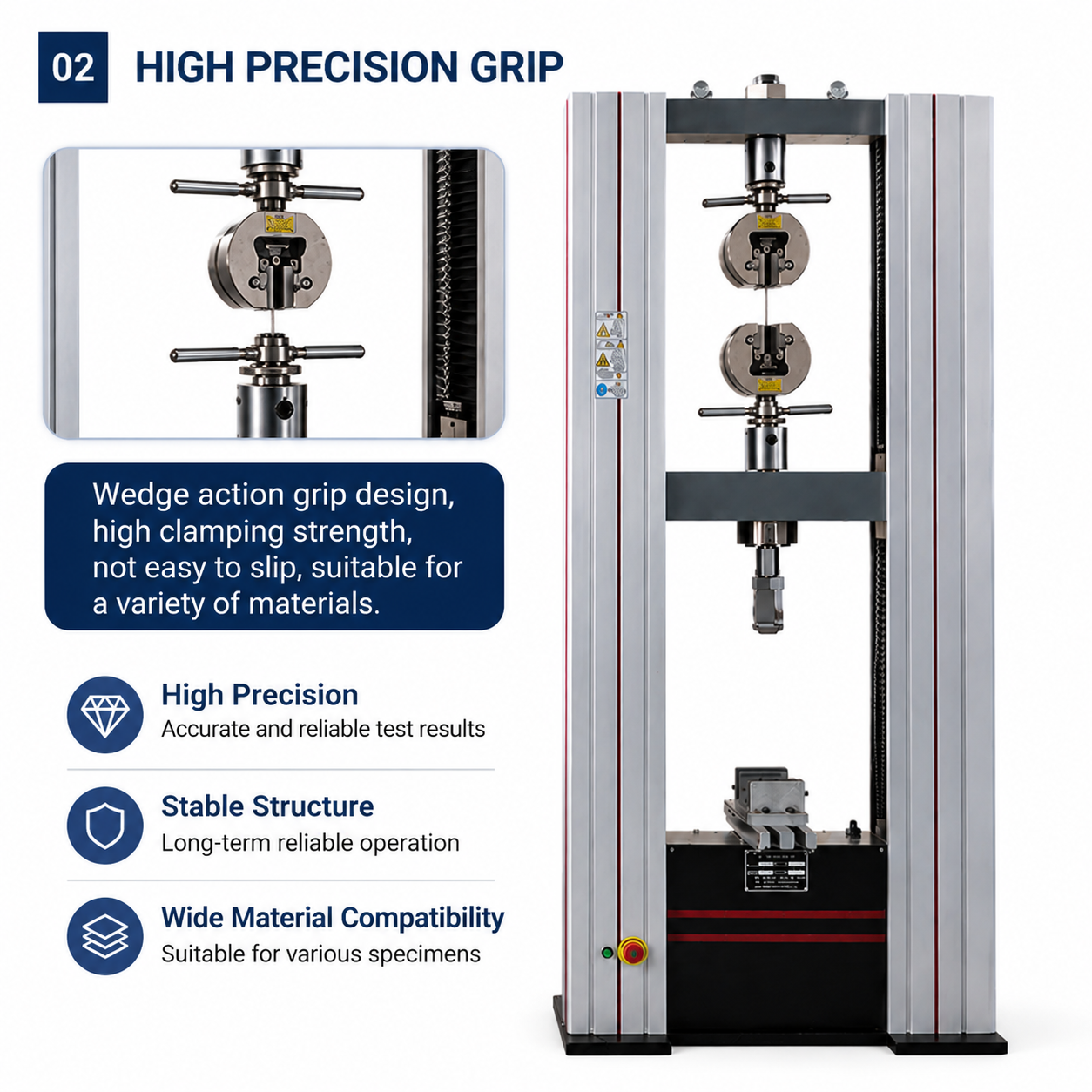 Tensile Testing Machine with 1000KN Maximum Test Force, 0.01 Accuracy, and Versatile Testing Functions for Metals, Plastics, Rubber, and Textile