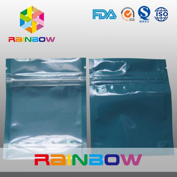 Custom Laminated Glossy Silvery Foil Pouch Packaging With Zipper